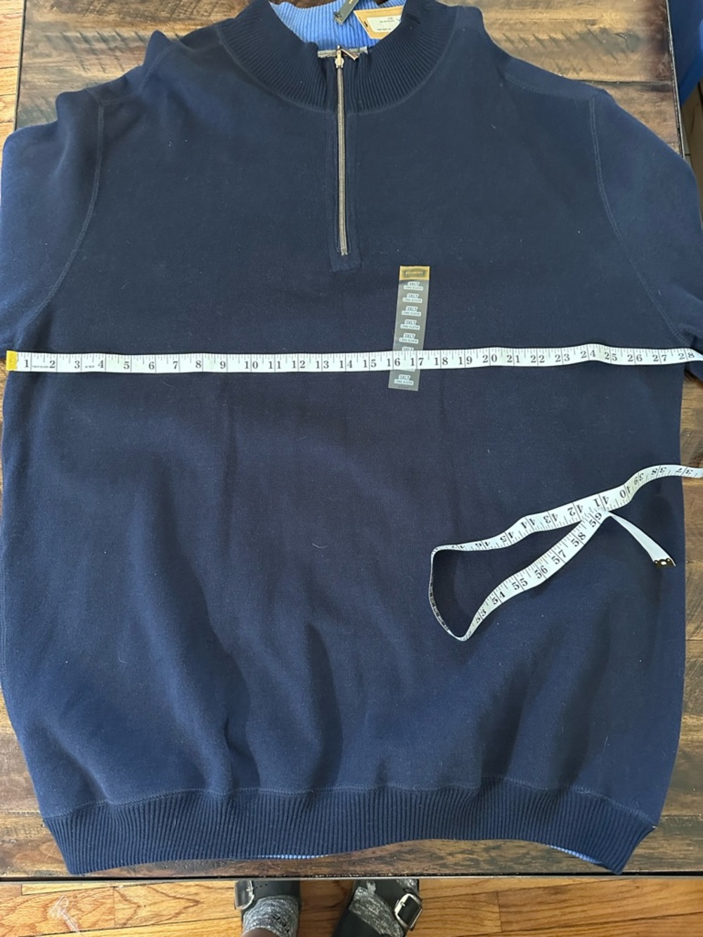 Foundry men's 3XLT Cotton Quarter Zip Pullover Navy Big Tall Sweater Casual - Picture 7 of 8
